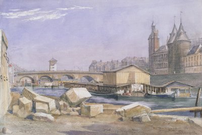 De Pont au Change en de Conciergerie, Parijs, 1837 door Richard Redgrave